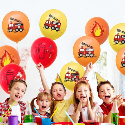 Feuerwehr Luftballons 40er Set 12 Zoll Latex Rot Gelb Orange Kinder Party