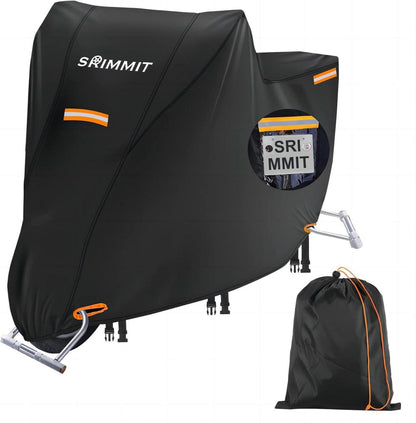 Motorradabdeckung 420D Wasserdicht Winterfest mit Kennzeichenfenster
