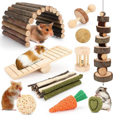 Kleintier Spielzeug Set Natur Materialien Bio für Nager