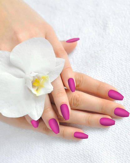 24er Pack Matt Ballerina Nägel - Fake Nails Kit für Frauen