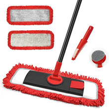 Bodenwischer Wischmopp mit Chenille & Mikrofaser Pads 127 cm