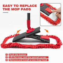 Bodenwischer Wischmopp mit Mikrofaser & Chenille Pads 127 cm