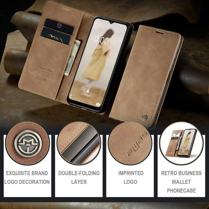 Samsung Galaxy A14 5G Handyhülle Leder Klappbar Flip Case Magnet Braun