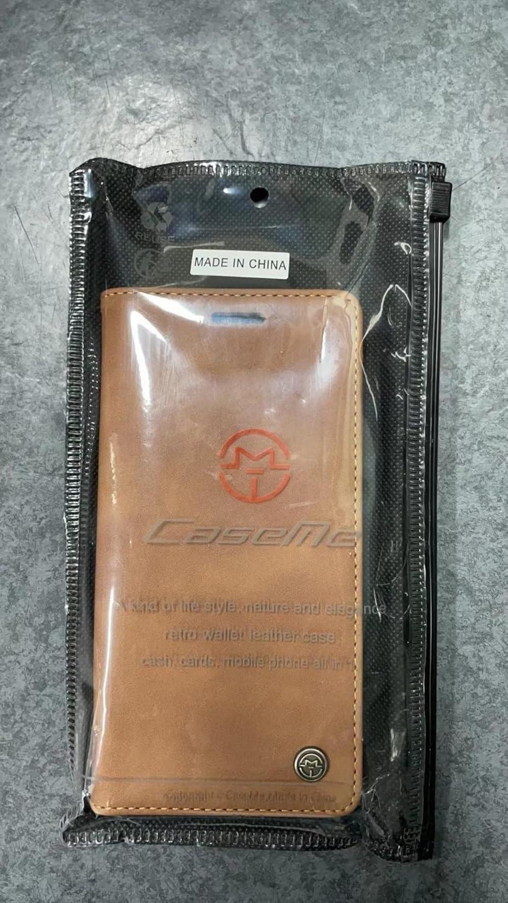 Samsung Galaxy A14 5G Handyhülle - Premium Leder Klappbar Flip Case - Braun