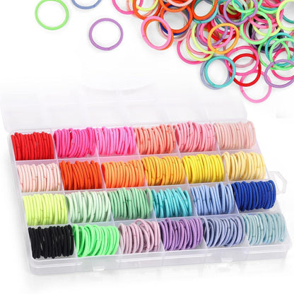 Haargummis Mädchen 336 Stück 24 Farben mit Organizer Box