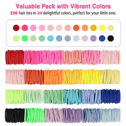 Haargummis Mädchen 336 Stück 24 Farben mit Organizer Box