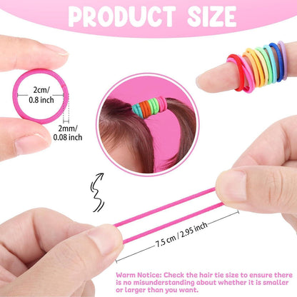 Haargummis Mädchen 336 Stück 24 Farben mit Organizer Box