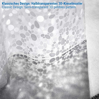 Duschvorhang 3D Steinmuster Eva 120x200cm Transparent Wasserdicht Anti Schimmel