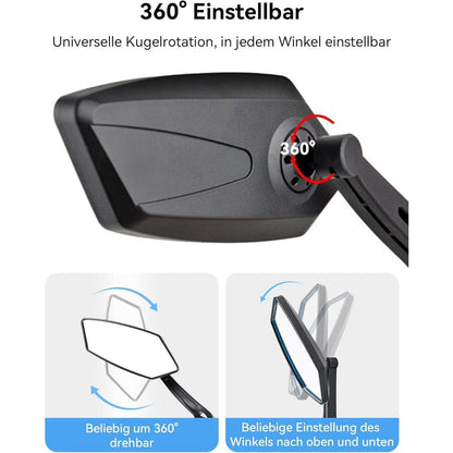 Coicer Fahrradspiegel E-Bike 360° Drehbar Klappbar Lenker