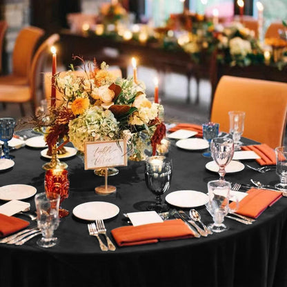 8x Schwarz Runde Tischdecke 305cm – Hochzeit, Party, Bankett