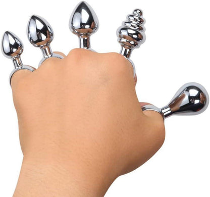 Mini Analplug Set Edelstahl mit Zugring Klein & Glühbirne - 5 Größen Butt Plug für Männer & Frauen Anfänger