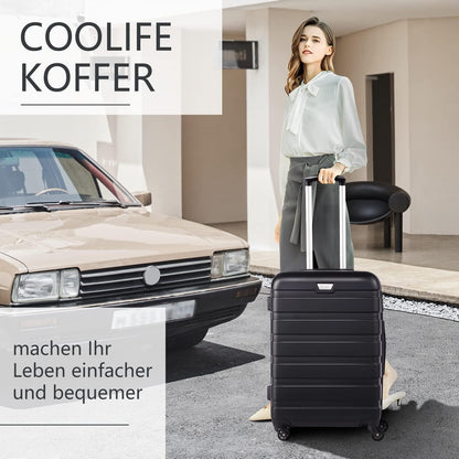 COOLIFE Hartschalen-Koffer Trolley Zitronengelb TSA-Schloss