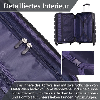 Hartschalen-Koffer Trolley Rollkoffer 4 Rollen TSA-Schloss