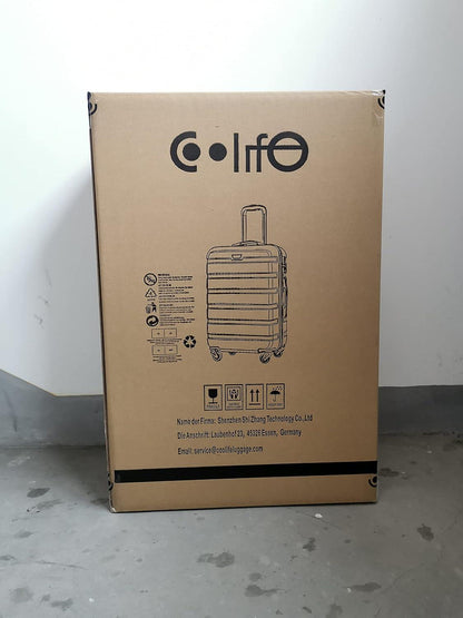 COOLIFE Hartschalen-Koffer Trolley Rollkoffer Reisekoffer ABS TSA Groß-Zitronengelb