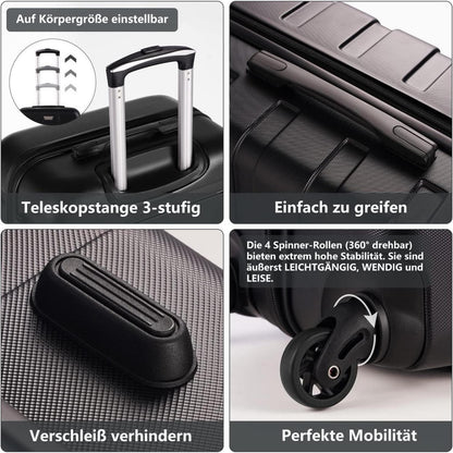 COOLIFE Koffer-Set 3tlg. – Hartschale mit TSA-Schloss