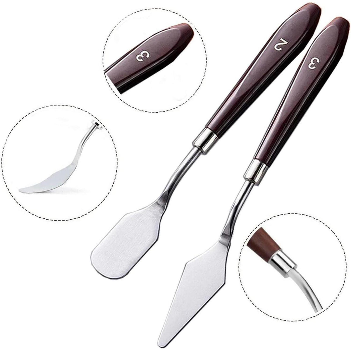 5er Set Malmesser für Acrylfarben – Künstlerqualität