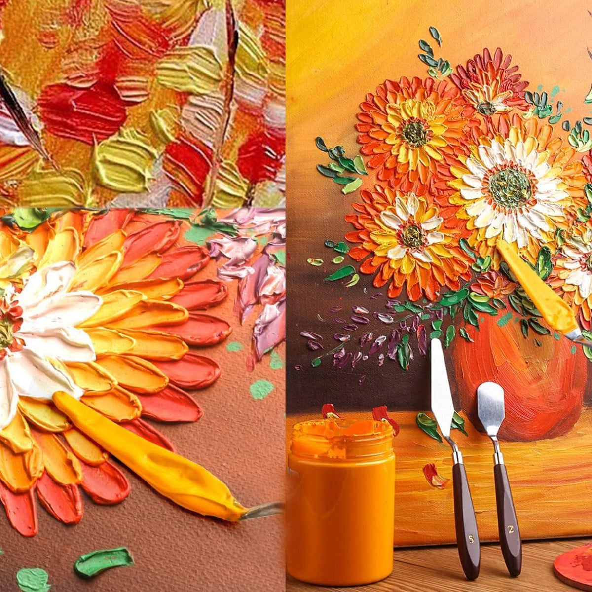 5er Set Malmesser für Acrylfarben – Künstlerqualität