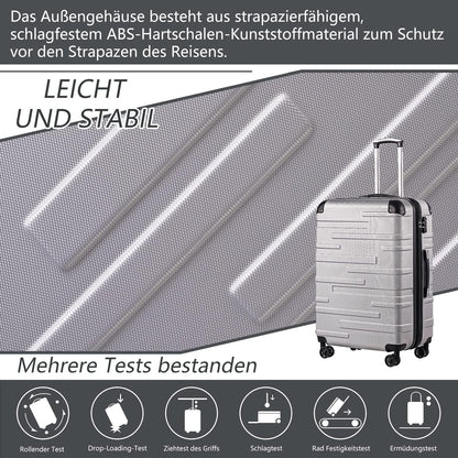 Hartschalen-Koffer Rollkoffer Reisekoffer TSA-Schloss 4 Rollen ABS