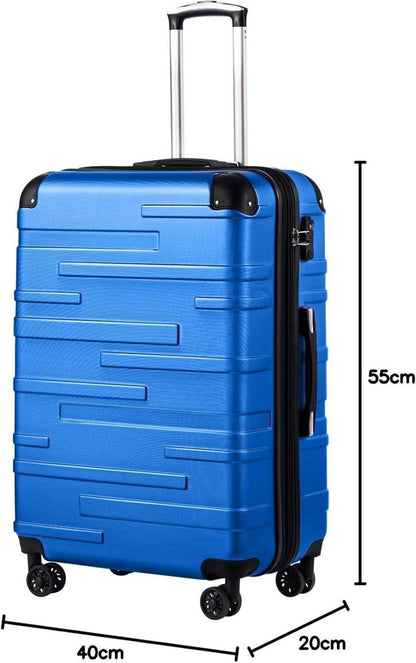 COOLIFE Hartschalen-Koffer Rollkoffer Reisekoffer ABS TSA 4 Rollen Handgepäck
