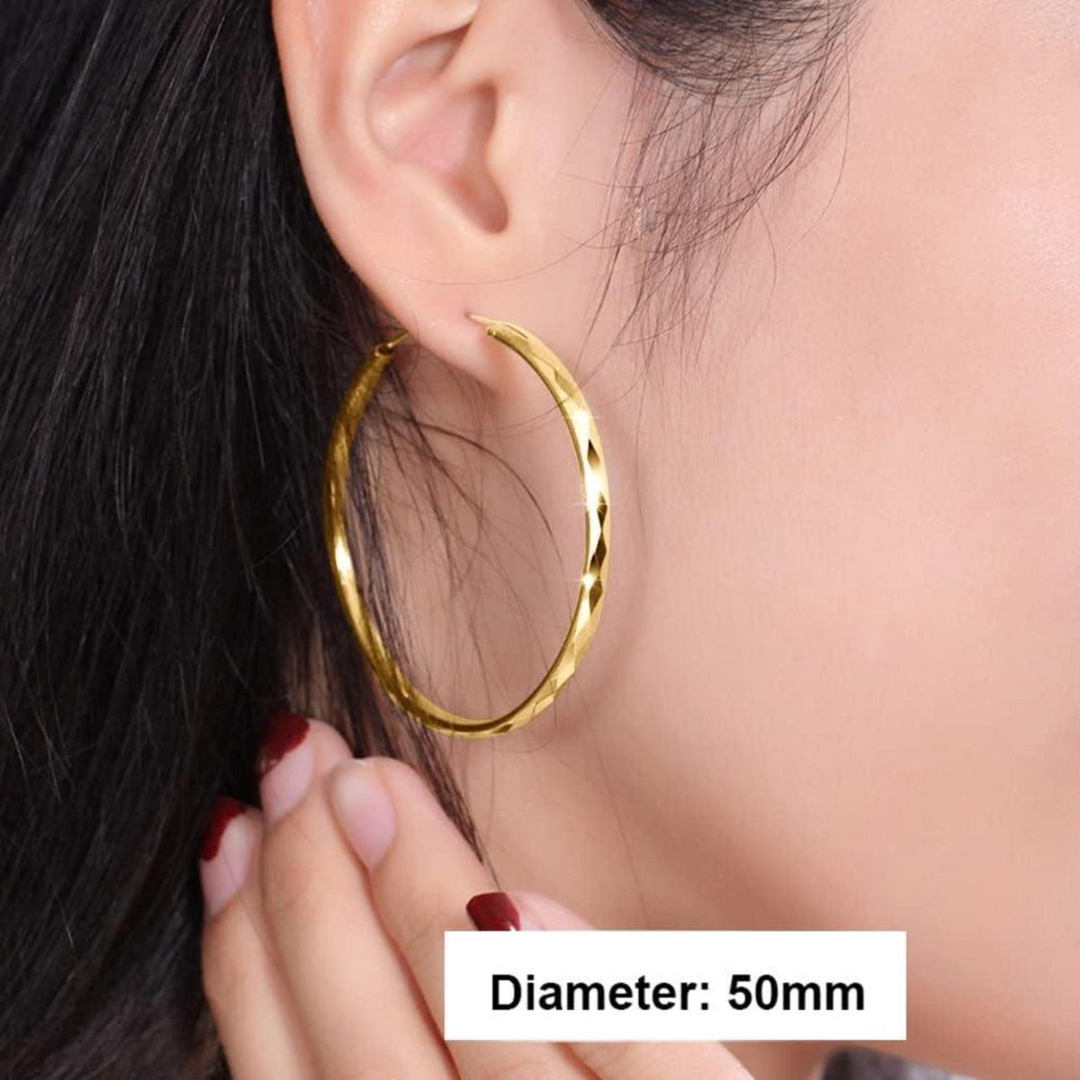 Große Silber Creolen 925 - Hoop Ring Ohrringe Damen
