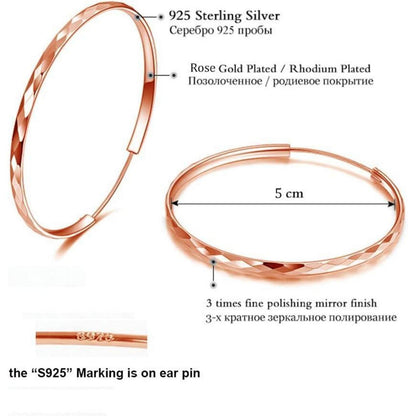Große Silber Creolen 925 - Hoop Ring Ohrringe Damen