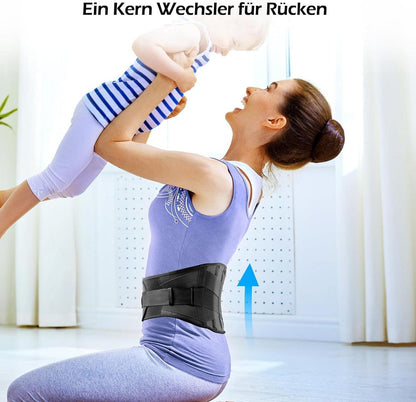 Rückenbandage Atmungsaktiv mit 5 Aufenthalten, Sport Schwarz