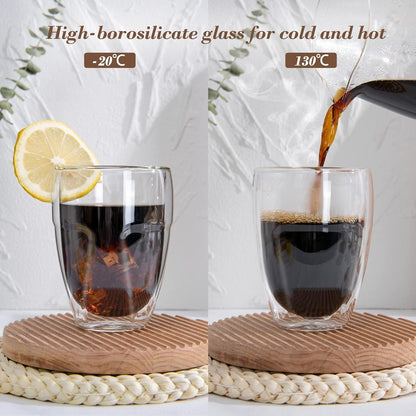 Latte Macchiato Gläser Doppelwandig Borosilikatglas 4x350ml