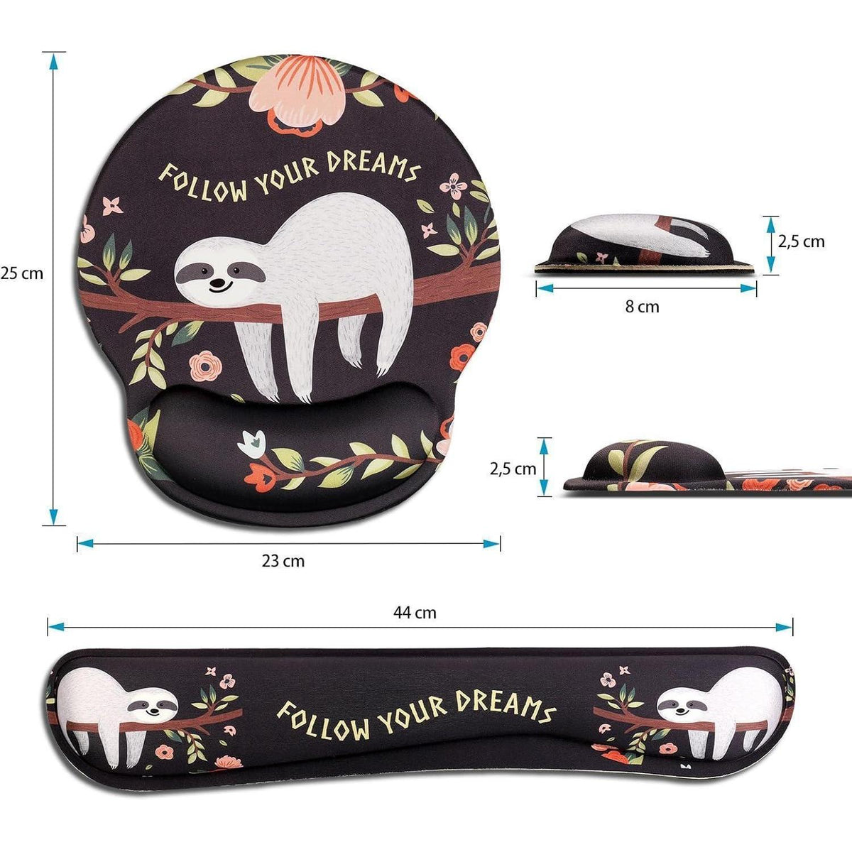 Ergonomisches Mauspad & Tastatur-Handgelenkauflage Set mit Wolf-Design