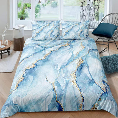 Kinder Bettwäsche Set Marmor 135x200 cm - 4-teilig Jungen Mädchen