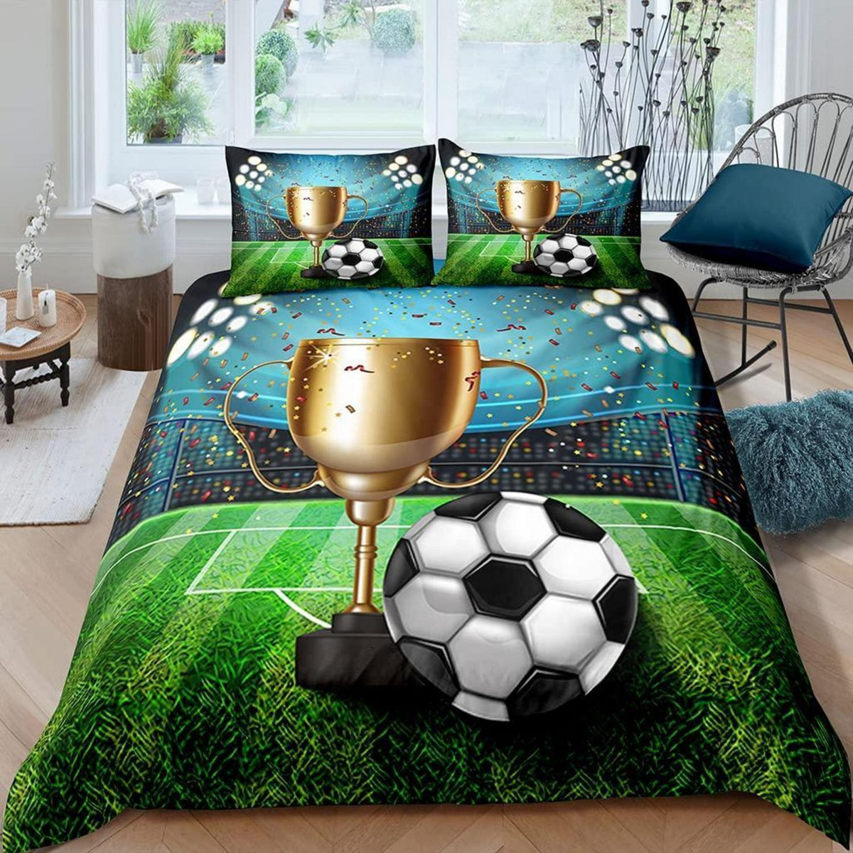 Fußball Bettwäsche Set 135x200 cm – 4-teilig für Jungen & Mädchen