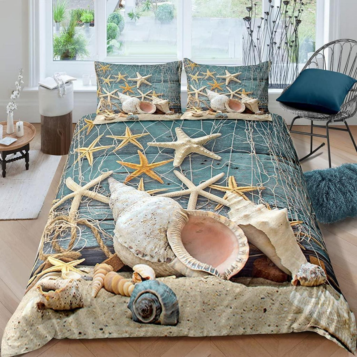 Kinder Bettwäsche Set Seestern 155x220 cm – 3-teilig Mikrofaser