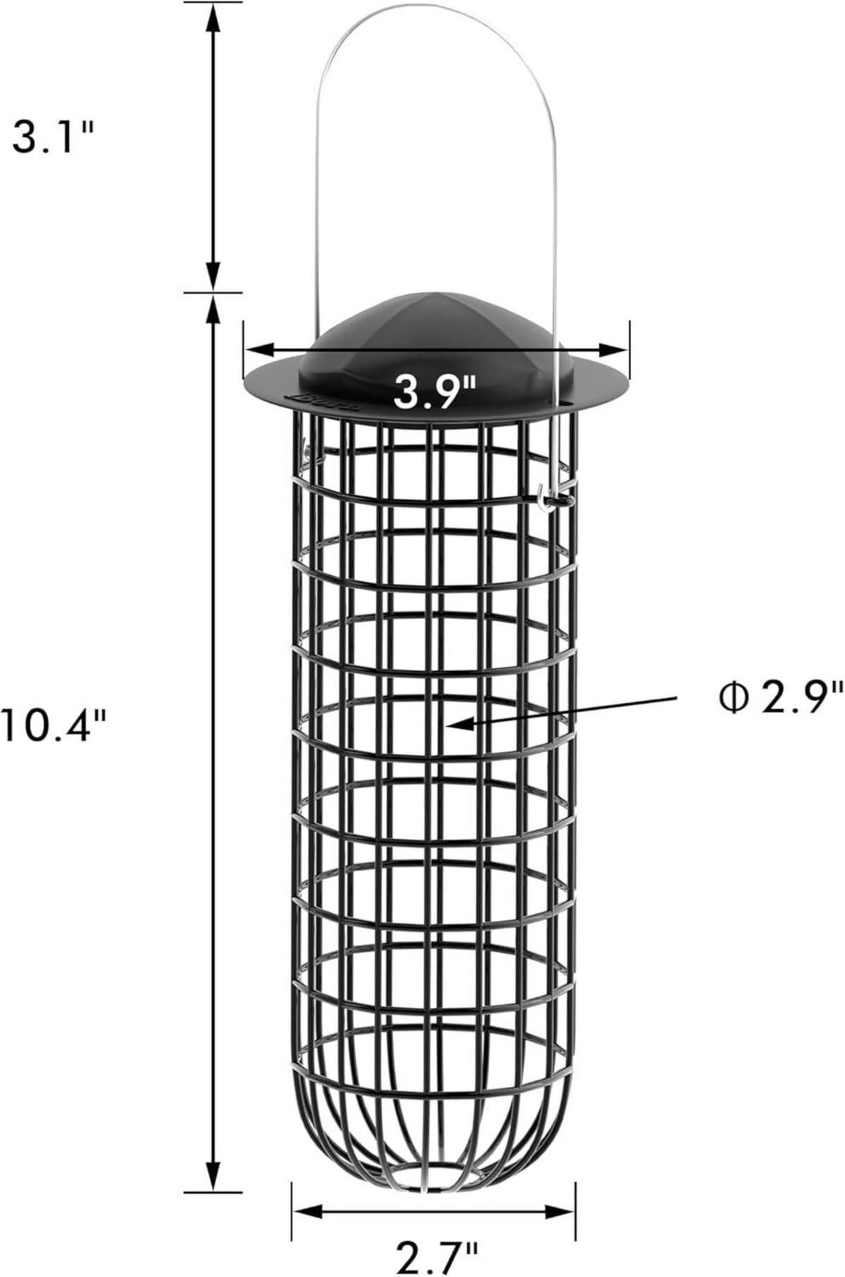 Hochwertiger Metall-Fat Ball Vogelhaus Halter Schwarz