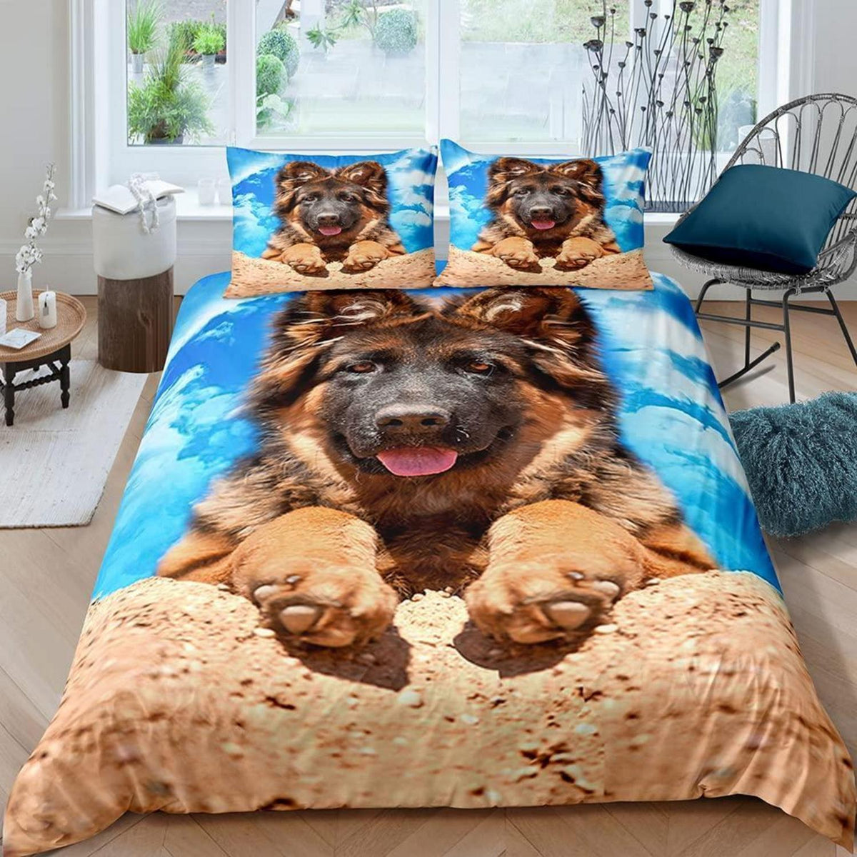 Deutscher Schäferhund Bettwäsche Set 220x240 cm 3-teilig Mikrofaser