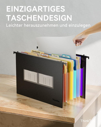 3er Set A4 Hängeregister Mappen Erweiterbare Taschen 7 Akkordeon-Taschen