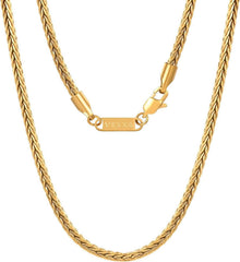 18K Gold beschichtete Edelstahl Foxtail Kette Halskette 3mm