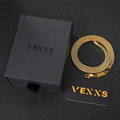 Herren 18K Gold beschichtete Edelstahl Foxtail Kette 3mm