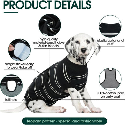 Hunde & Katzen OP-Anzug atmungsaktiv – Wundschutz & E-Halsband Alternative XL Schwarz