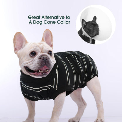 Hunde & Katzen OP-Anzug atmungsaktiv – Wundschutz & E-Halsband Alternative XL Schwarz