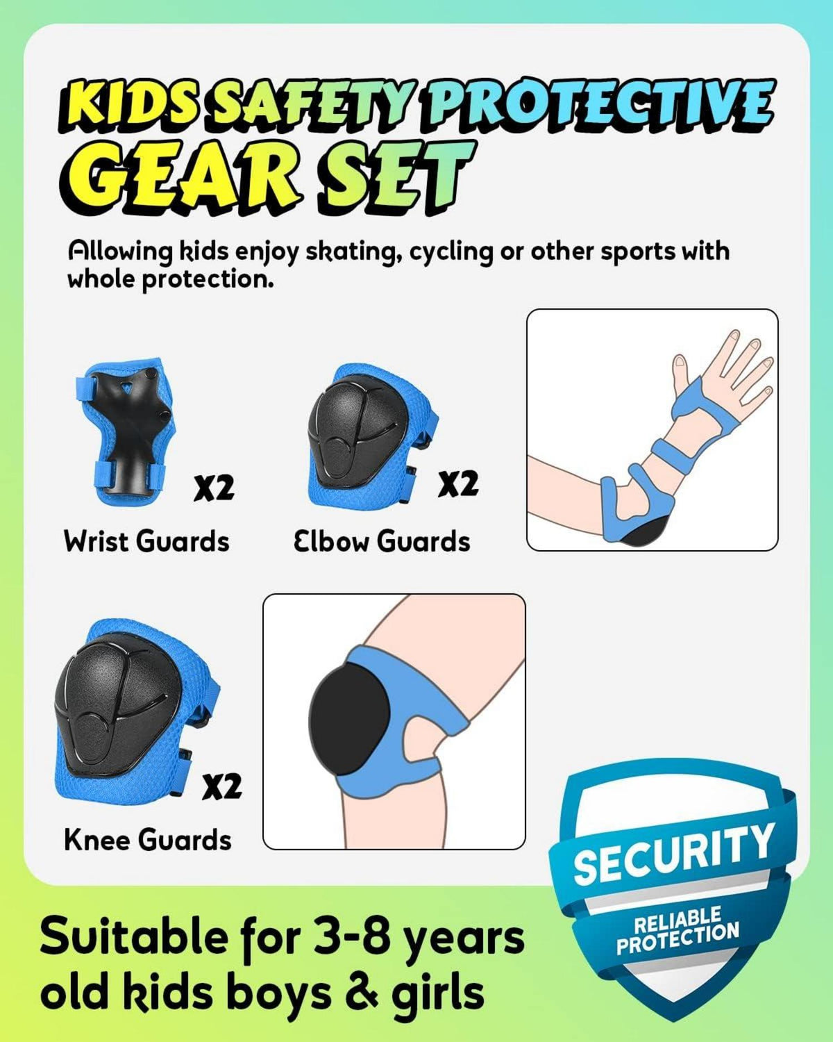 Fahrradhelm Kinder Cartoon 3D Gestaltet Blau Verstellbare Größe 50-54 cm