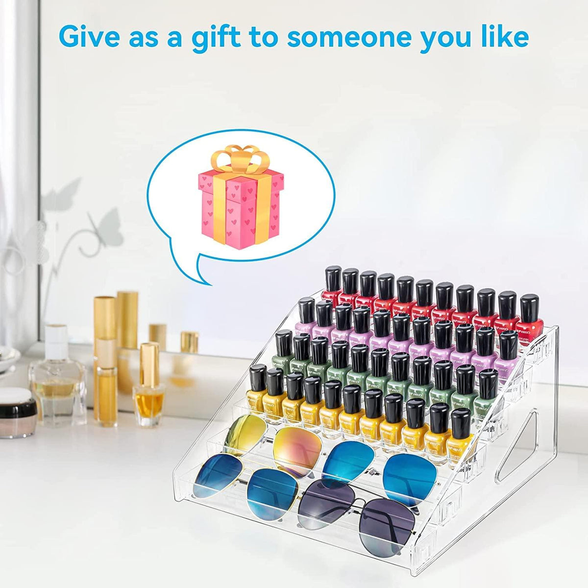 Nagellack Aufbewahrung 60 Flaschen 6 Schichten Acryl Display ätherische Öle