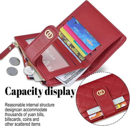 Mini Geldbörse Damen Klein RFID Schutz 8 Fächer Münztasche