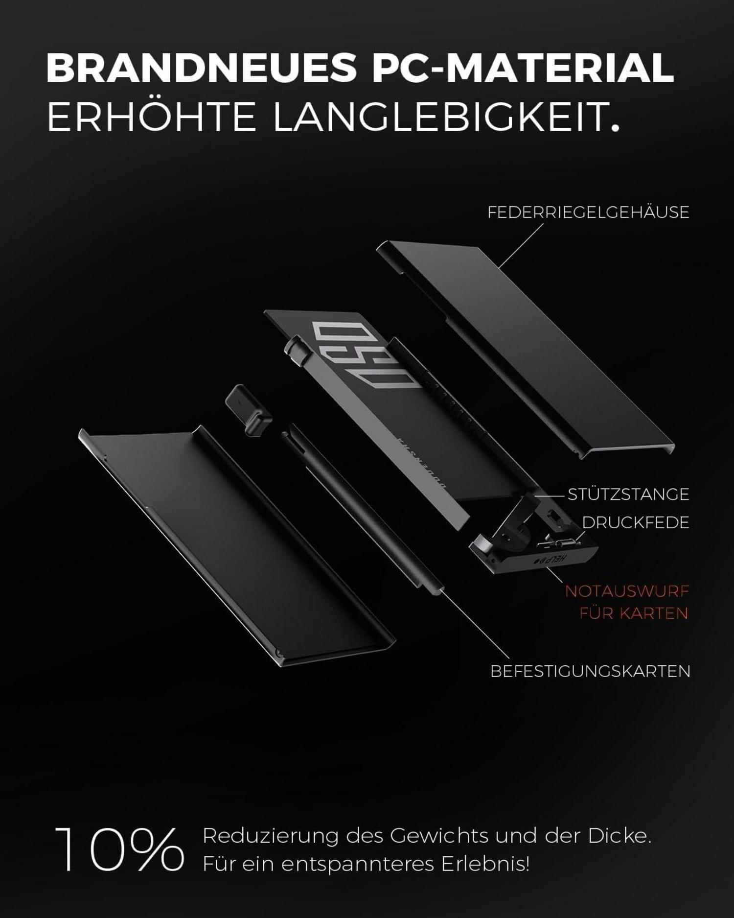 RFID Kreditkartenetui Münzfach Pop-Up 8-10 Karten SchwarzRot