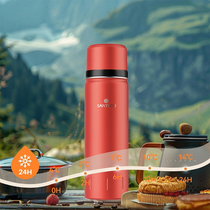 Isolierflasche Edelstahl 1l Thermosflasche Auslaufsicher Rot