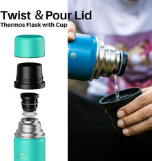 Thermoskanne Edelstahl 1l & 500ml Auslaufsicher