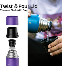 Thermoskanne Edelstahl 1l 500ml Auslaufsicher Isolierflasche