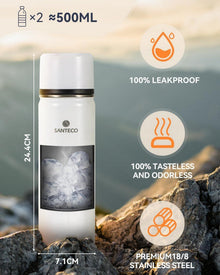 Thermoskanne Edelstahl 1l & 500ml Auslaufsicher