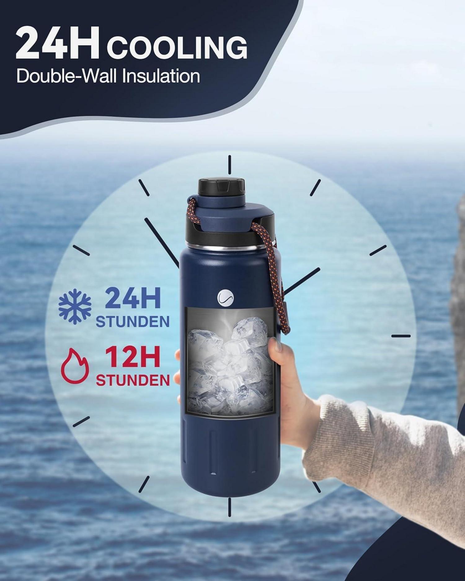 Trinkflasche Edelstahl isoliert 500ML 710ML Auslaufsicher BPA-Frei