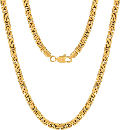 VEXXS Gold beschichtete Königskette aus Edelstahl 4/6mm