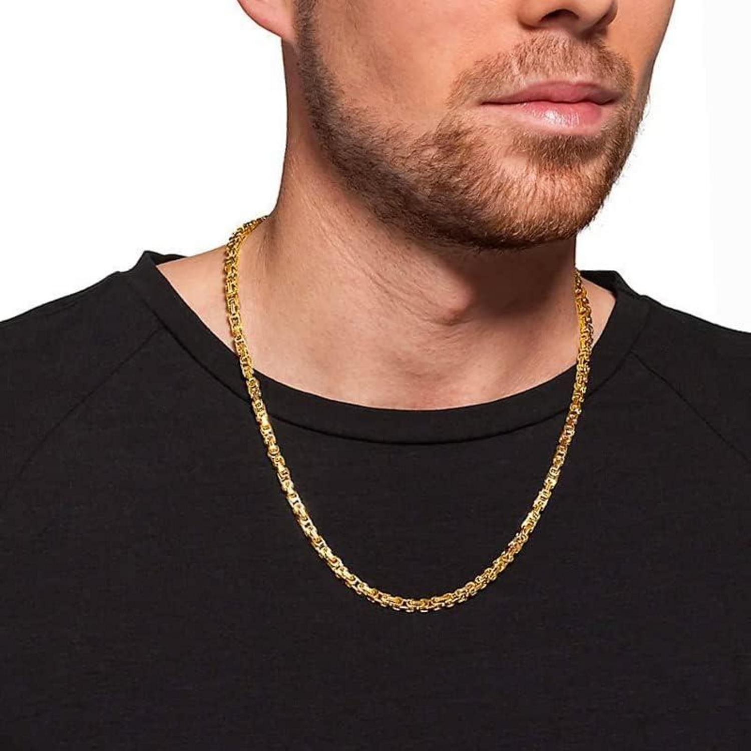 VEXXS 18K Gold beschichtete Königskette Edelstahl Hip Hop