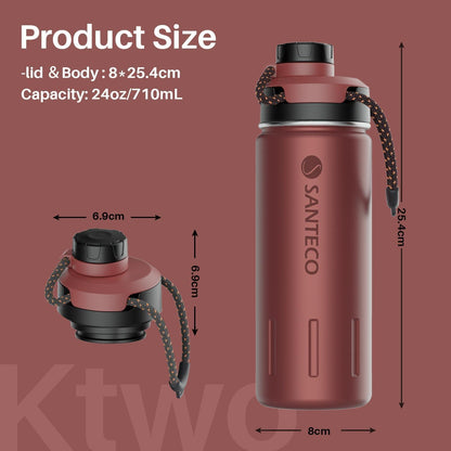Isolierte Edelstahl Trinkflasche Auslaufsicher 500ML 710ML Sport